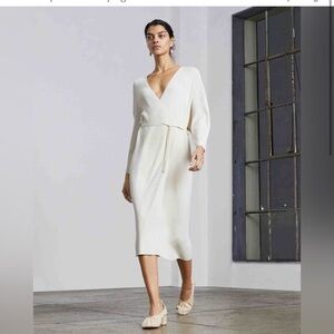 Everlane Ivory V-Neck Maxi Dress